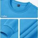 TACVASEN Men's Long Sleeve Crewneck Sweatshirt Winter and Fall Casual Warm Sweatshirt Fleece Lined Pullover (Blue, XXL)