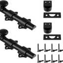 Tandefio 2 Pcs Dutch Door Bolt 6 Inch Heavy Duty Solid Brass Slide Bolt Latch Door Hardware Locks, Attic Latch for Dutch Sliding Barn(Black)