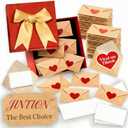 60 Mini Envelopes Pocket Hugs Cards with I Love You Gifts for Him Tiny Notes Blank Small Note Letters Open Letter Paper DIY Card Cute Stationary Boyfriend Bf Thinking Gift Just Because Birthday
