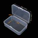 100 Pack Rectangular Clear Plastic Storage Containers Box with Hinged Lid for Beads and Other Small Craft Items (3.35 x 2.17 x 0.98 inch)