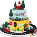 Knana 13Pcs Train Cake Toppers Train Cake Decorations with Train Tracks for Train Party Favors