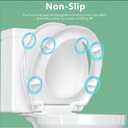 Ansffer Toilet Seat Round Soft Close16.5'', Toilet Lid Slow Close Quiet No Slam, Easy Installation & ReleaseSafe PP Material Easy Clean, Comfortable Ergonomic Design, 2 Years Support, White Plastic