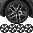 Tesla Model Y Juniper 19 Inch 4 Pcs Wheel Covers - Matte Black ABS Hubcaps with Rim Protectors | Replacement Compatible with 2025 2026 Model Y Juniper, not Compatible with Tesla Y 2021-2024