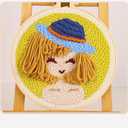 Punch Needle Kits Adults Beginner DIY Cute and Unique Cartoon Girl 8 in Hoop Embroidery Set for Beginners Perfect Gifts for Women, Moms, and Grandmas (Garden Girl)