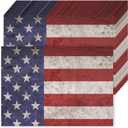 Whaline 50Pcs Patriotic Paper Placemats Retro Vintage Independence Day Disposable Place Mats 4th of July Memorial Day Rectangle American Flag Paper Table Mats for Home Kitchen Holiday Table Top Decor
