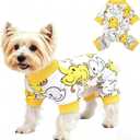 Yikeyo Dog Pajamas for Small Dogs Girl Boy, Yorkie Chihuahua Pjs, Stretchable Pet Apparel, Doggie Clothes Teacup, Soft Doggy Sleepwear Outfit, Comfortable Puppy Jumpsuit (Duck, X-Small) (X-SmallChest 14.2 in))