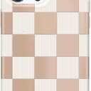 VELVET CAVIAR Checkered Phone Case for iPhone 15 Pro Max for Women - Compatible with MagSafe - 10ft Drop Tested - Girly Cute Protective Designer Cover - Nude Neutral Aesthetic