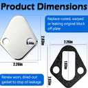 Chrome Steel Fuel Pump Block Off Plate 2058 - Compatible with Ford 302 Fuel Pump Block off Plate,289,260,351W Engines, Small Block Ford Fuel Pump Block