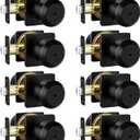 Goldenwarm Matte Black Door Knobs Interior, Bedroom Door Knob Bathroom, Interior Door Knobs Privacy Modern Door Knob 8 Pack