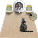 WePet Cat Litter Box Mat, Kitty Premium PVC Pad, Durable Trapping Rug, Phthalate Free, Urine-Resistant, Scatter Control, XXL 47 x 36 Inch, Beige