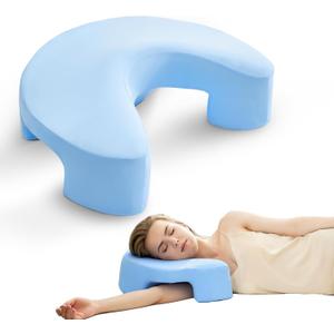 Side Sleeper Pillow with Arm Holes - Memory Foam Pillow for Neck & Shoulder Pain Relief, Ergonomic Support for Adults, Ideal for Side Sleepers (Blue)