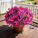 Artificial Bougainvillea Flowers for Outdoors Spring Plants Decor, 4 Bundles Faux Flowers for Outdoor Planters Silk UV Resistant Realistic for Outside for Porch Patio Window Planter Garden Home