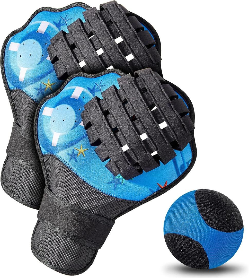 Strdfeve Water Ball&Glove Set,Water Bouncing Ball&Catch Mitt,Pool Baseball Catching Mitt for Beach Games,Play Catch Skip Ball&Glove