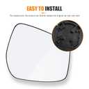LHCDQSKCW Compatible with Nissan Kicks 2018-2024, Versa 2020-2026, LEAF 2018-2025, Passenger Right Side Mirror Glass, Rear View Mirror with Backing Plate