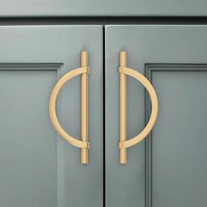 Amerdeco 10 Pack Champagne Bronze Cabinet Pulls 5 Inch(128MM) Hole Centers Kitchen Cabinet Handles Hardware Kitchen Handles for Cabinets Cupboard Handles Drawer Pulls