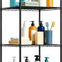 Wire Storage Standing Shelf Rack Tower, Corner Metal Shelving Unit with Adjustable Shelves, Space-Saving Organizer for Garage, Kitchen, Bathroom, 23.5 * 23.5 Inch