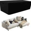 Tempera Patio Furniture Cover,Outdoor Table And Chair Covers Waterproof, Outdoor Dining Set Cover,Heavy Duty Rectangle Patio Furniture Covers,102''L x 74''W x 27.8''H,Black