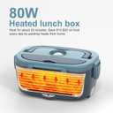 Electric Lunch Box Food Heater 80W Heated Lunch Box for Adults 12V 24V 110V 220V Portable Food Warmer LunchBox Lonchera Elctrica Porttil for Car Truck Work Driver Valentine's Gift for Men Women