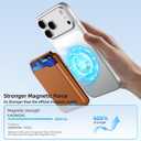 for MagSafe Wallet with Apple Find My,Strongest Magnetic 9 Cards Holder& Includes Magnetic Plate for All iPhones, Adjustable Stand, RFID Blocking for iPhone 17/16/15/14/13/12 Series (brown)