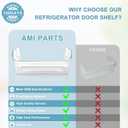Upgraded 242126602 Refrigerator Door Bin Shelf Replacement Part Compatible with Frigi.daire Refrigerator Door Shelf 2421266 PS12364199 FFSS2625TS0 LFSS2612TF0 Door Shelf Shelves by AMI PARTS (2 Pack)