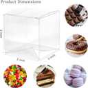 GTYOPR 36PCS 2x2x2 Inches Clear Favor Boxes, Small Plastic Party Favors Gift Box with Ribbons, Individual Candy Boxes Macaron Treat Cake Dessert