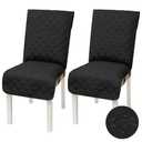 Yonus Waterproof Dining Chair Cover Office Chair Cover Water Resistant Dining Room Chair Cover Kitchen Chair Slipcover Computer Chair Cover with Anti-Slip Buckle (Chocolate, 2PCS)