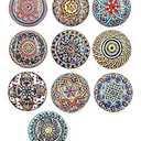 Set of 10 Ceramic Cabinet Colorful Knobs for Kitchen, Cabinet, Drawer, Wardrobe (Black & White)
