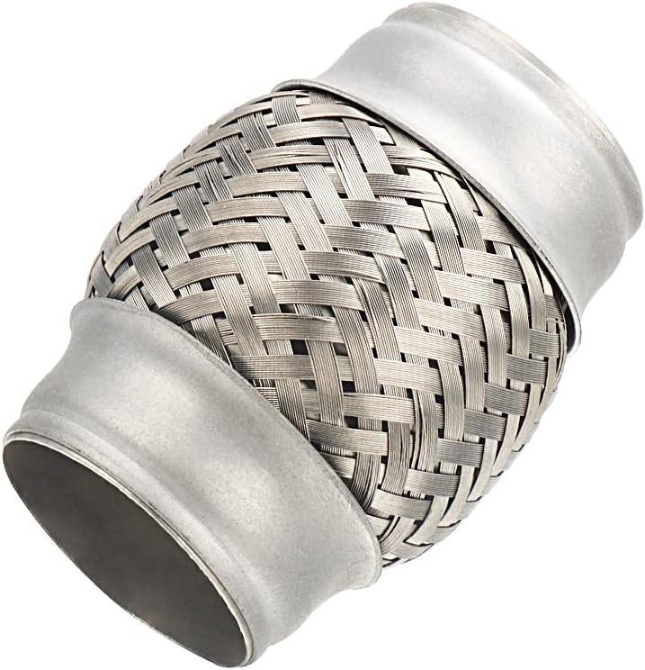 Exhaust Flex Pipe, 2''x 4''Stainless Steel Heavy Duty Exhaust Flex Pipe, Double Braid Exhaust Flex Tube
