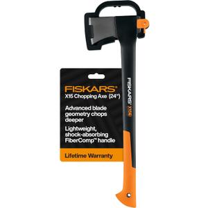 Fiskars X15 Chopping Axe 24", for Tree Felling & Limbing Wood Branches