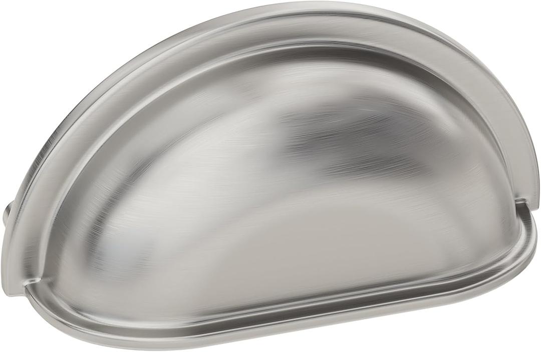 homdiy 20 Pack 3 Inch Matte Brushed Nickel Cabinet Cup Pulls Silver Drawer Pull Kitchen Hardware for Bathroom, Cupboard, Furniture (3 inch (76mm) hole centers)