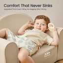 Tiny Land 2-in-1 Foldable Kids Couch with Pockets Soft Thick Toddler Sofa, Lounger Couch, Convertible Kids Chair for Playroom, Bedroom or Living Room, Gift for Boys & Girls(Beige)