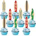 48 Pieces Surfboard Cupcake Toppers Surfboard Beach Cake Decorations Surfboard Mini Accents for Swimming Pool Summer Beach Party Luau Birthday Baby Shower Party Supplies