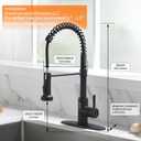 OWOFAN Touchless Kitchen Faucet with Pull Down Sprayer LED Light Single Handle Kitchen Sink Faucet Motion Sensor Smart Hands-Free Black