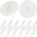 Aodaer 12 Pack 33 Inches Paper Umbrellas for Wedding Chinese Japanese Parasol Paper Decorative Oiled Umbrella DIY Painting Crafts for Bridal Party Decor Photography Props, White