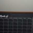 4 THOUGHT Chalkboard Calendar Corkboard Combo, 18" x 24" Bulletin Board Magnetic Calendar Chalkboard for Wall Combination Board Monthly Planner Rustic Brown Frame 4 Markers 8 Magnets 10 Pushpins