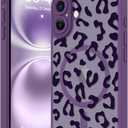 Fiyart Designed for iPhone 16 Plus Case Matte Cheetah Print Design Compatible with MagSafe Wireless Charging,Cute Leopard Print Anti-Scratch Translucent Phone Cover for Women Girls Men 6.7"-Purple