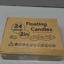 White Floating Candles 2 inch, 24 Pack Floating Candles 5-6 Hours Long Burning, Unscented Floating Candle for Centerpieces, Wedding, Christmas Lights, Romantic Night for Her/Him Set