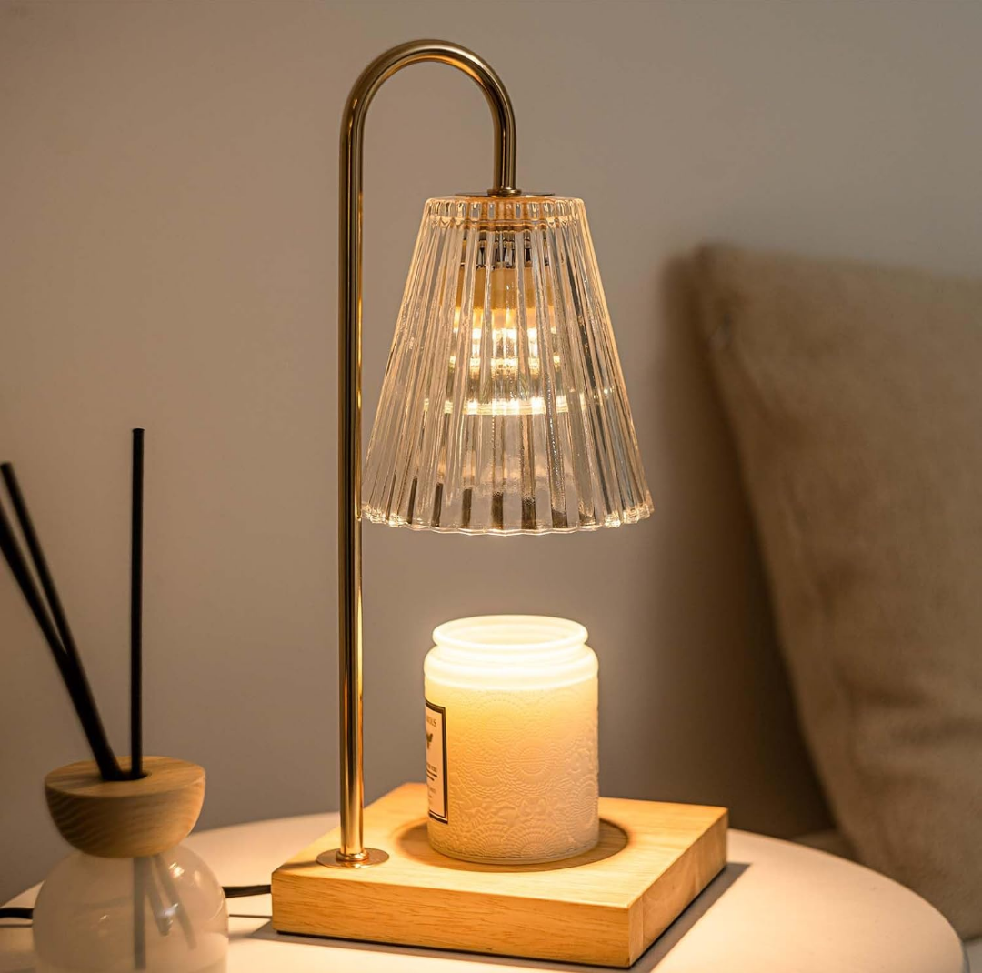 Candle Warmer Lamp with Timer Dimmer, Graduation Gifts for Her, Birthday Gifts for Mom Women Friend Sister, House Warming Gift New Home Decor, Vintage Clear Wax Melt Warmer for Jar Candles
