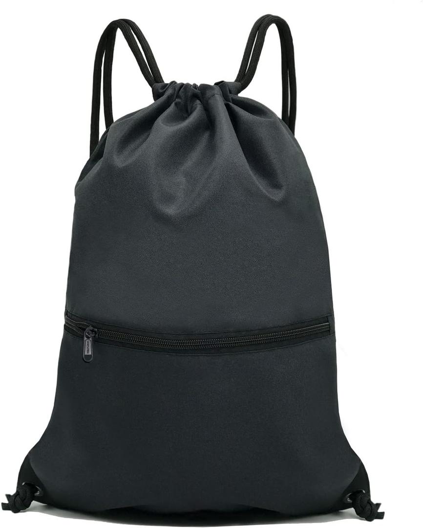 HOLYLUCK Drawstring Backpack Bag Sport Gym Sackpack (Ablack)