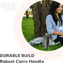 Oggi Commuter Travel Mug 14oz - Insulated Coffee Mug, Thermal Stainless Steel with Easy Grip Tumbler Handle - Black