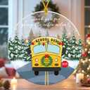 2 x 2025 Christmas Ornaments Gifts, Christmas Tree Decoration Acrylic Ornament, School Bus Christmas Decorative Hanging Sign for School Driver Teachers (School Bus)
