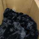 Lotus Karen Faux Fur Throw Blanket Black - Big Bubble Rabbit Fluff Blanket for Couch, Small Fluffy Fuzzy Cozy Blanket, Thick Furry Plush Shaggy Blankets, 50x60 Inches