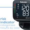 Beurer BC54 Wrist Blood Pressure Monitor with Bluetooth, Irregular Heartbeat Detector, Risk Indicator, Accurate Large Display, and Travel Case, Wrist Cuff up to 120 Memory Sets