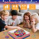 Wobble Balance Marble Game for Kids 80 Colorful Marbles, Dice, Chessboard, Turntable,Challenge Cards, Fun Family Board Game for Parties, Gifts for Kids Ages 6-12+