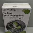 JASIWAY Dish Drying Rack in Sink, Expandable Stainless Steel Dish Drainers for Kitchen Counter, Dish Dryer Rack for Inside Sink, Over The Sink Dish Racks with Utensil Holder, Silver