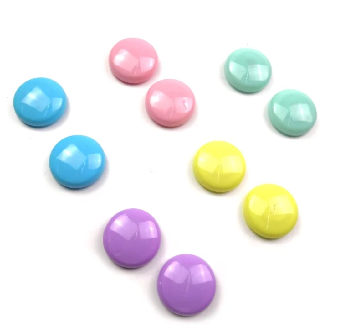 Pastel Color Round Magnets Buttons, 10pck