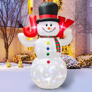 8ft Christmas Inflatables Outdoor Decorations, Christmas Blow up Snowman Built-in Rotating Colorful LED Lights, Xmas Holiday Party Indoor Outdoor Dcor for Yard Lawn Garden