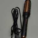 Nimmu Thermal Brush for Blowout Look, 1.5 inch Heated Round Brush, Curling Iron with 10 Temperature Control, Hot Styler Dual Voltage for Travel, Black Gold