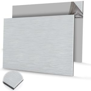 Blulu 2 Pcs Aluminum Composite Panel, 1/8" Thick Rectangle Aluminum Plastic Composite Sheet Plate for Industry Crafting Handcraft DIY Projects, Brushed Silver, 36"x24"