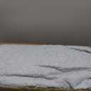Light Blue Ruffled Quilt King Size, Stone-Washed Microfiber Lightweight Crinkled Farmhouse Rustic Shabby Chic Bedding Set, 3 Pieces Reversible Bedspread Coverlet with Pillow Shams for All Season (King(106"x 96"))